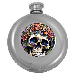 Skull Dead Round Hip Flask (5 Oz) by GardenOfOphir