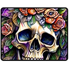 Skull Dead Fleece Blanket (medium) by GardenOfOphir