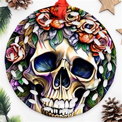 Skull Dead Ornament (round Filigree)