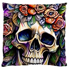 Skull Dead Large Cushion Case (one Side) by GardenOfOphir