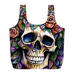 Skull Dead Full Print Recycle Bag (l) by GardenOfOphir