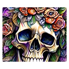 Skull Dead Two Sides Premium Plush Fleece Blanket (small) by GardenOfOphir