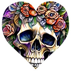 Skull Dead Wooden Puzzle Heart by GardenOfOphir