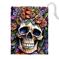 Skull Dead Drawstring Pouch (5xl) by GardenOfOphir