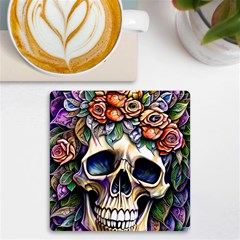 Skull Dead Uv Print Square Tile Coaster  by GardenOfOphir