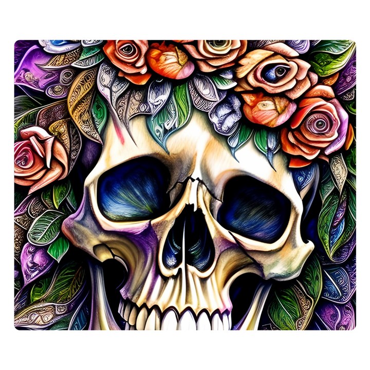 Skull Dead Premium Plush Fleece Blanket (Small)