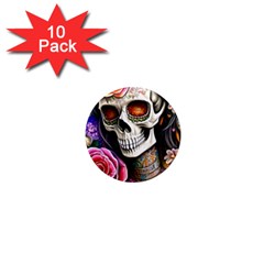 Sugar Skull 1  Mini Magnet (10 Pack)  by GardenOfOphir