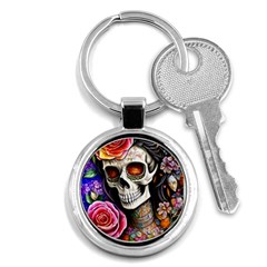 Sugar Skull Key Chain (round) by GardenOfOphir