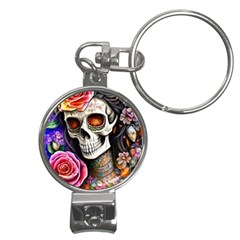 Sugar Skull Nail Clippers Key Chain by GardenOfOphir