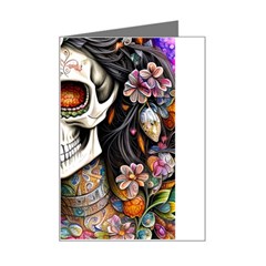 Sugar Skull Mini Greeting Card by GardenOfOphir