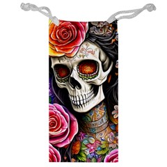 Sugar Skull Jewelry Bag by GardenOfOphir