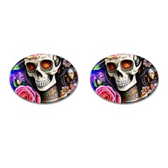 Sugar Skull Cufflinks (oval) by GardenOfOphir