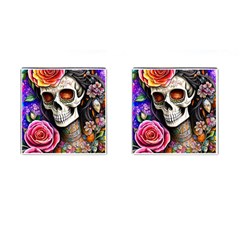 Sugar Skull Cufflinks (square) by GardenOfOphir