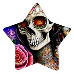 Sugar Skull Star Ornament (two Sides) by GardenOfOphir