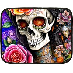 Sugar Skull Fleece Blanket (mini) by GardenOfOphir