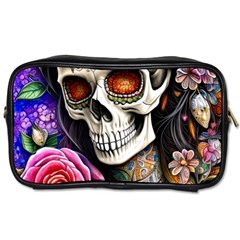 Sugar Skull Toiletries Bag (one Side) by GardenOfOphir