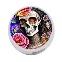 Sugar Skull 4-port Usb Hub (one Side) by GardenOfOphir