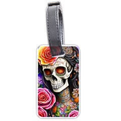 Sugar Skull Luggage Tag (one Side) by GardenOfOphir