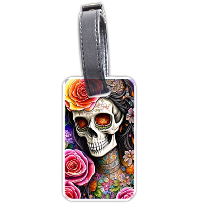 Sugar Skull Luggage Tag (one side)