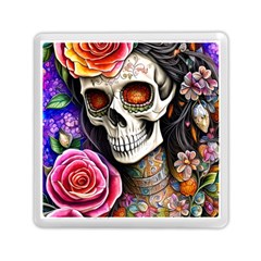 Sugar Skull Memory Card Reader (square) by GardenOfOphir