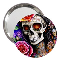 Sugar Skull 3  Handbag Mirrors by GardenOfOphir