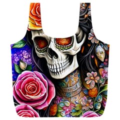 Sugar Skull Full Print Recycle Bag (xxl) by GardenOfOphir