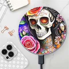 Sugar Skull Wireless Fast Charger(white) by GardenOfOphir