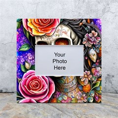 Sugar Skull White Box Photo Frame 4  X 6  by GardenOfOphir