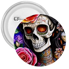 Sugar Skull 3  Buttons by GardenOfOphir