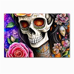 Sugar Skull Postcard 4 x 6  (pkg Of 10) by GardenOfOphir