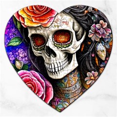 Sugar Skull Jigsaw Puzzle (heart) by GardenOfOphir