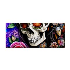 Sugar Skull Hand Towel by GardenOfOphir