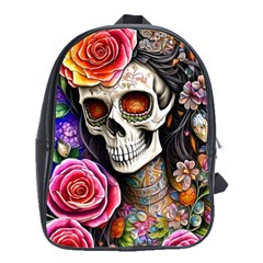 Sugar Skull School Bag (large) by GardenOfOphir