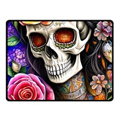 Sugar Skull Fleece Blanket (small) by GardenOfOphir