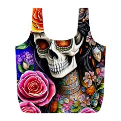 Sugar Skull Full Print Recycle Bag (l) by GardenOfOphir