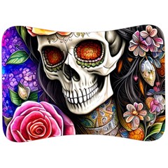 Sugar Skull Velour Seat Head Rest Cushion by GardenOfOphir