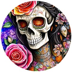 Sugar Skull Wooden Puzzle Round by GardenOfOphir