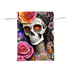 Sugar Skull Lightweight Drawstring Pouch (s) by GardenOfOphir