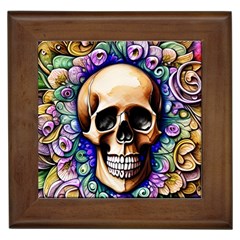 Gothic Skull Framed Tile by GardenOfOphir