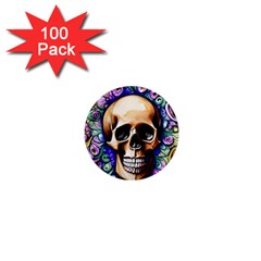 Gothic Skull 1  Mini Magnets (100 Pack)  by GardenOfOphir