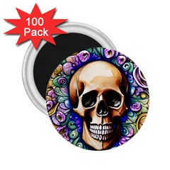 Gothic Skull 2 25  Magnets (100 Pack)  by GardenOfOphir