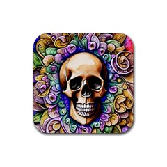 Gothic Skull Rubber Coaster (square) by GardenOfOphir