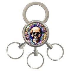 Gothic Skull 3-ring Key Chain by GardenOfOphir