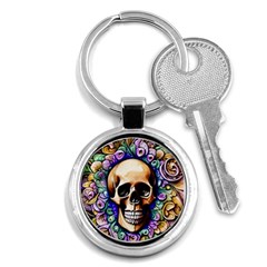 Gothic Skull Key Chain (round) by GardenOfOphir