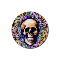 Gothic Skull Rubber Coaster (round) by GardenOfOphir