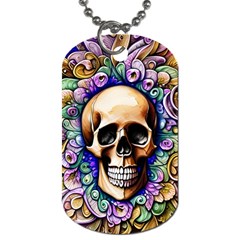 Gothic Skull Dog Tag (one Side) by GardenOfOphir