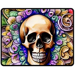 Gothic Skull Fleece Blanket (medium) by GardenOfOphir