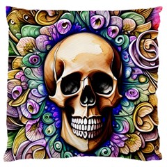 Gothic Skull Large Cushion Case (one Side) by GardenOfOphir