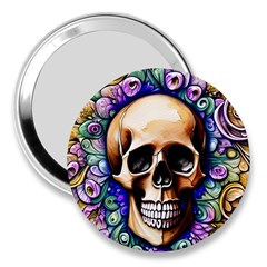 Gothic Skull 3  Handbag Mirrors by GardenOfOphir