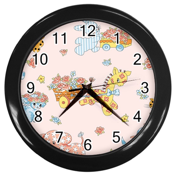 mohanad fa Wall Clock (Black)